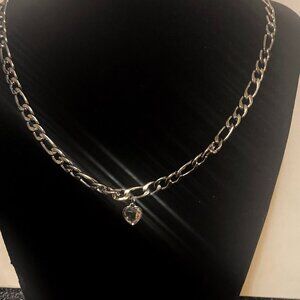 Madden NYC Silver tone Heart Choker Necklace With Extension